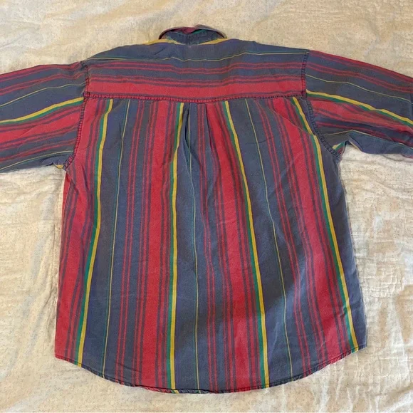 VTG Colorful Striped Button-Up Shirt - Size Large - Picture 2 of 7